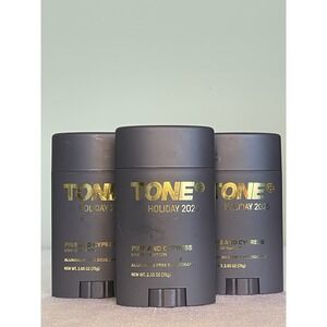 TONE Pine & Cypress Aluminum Free 48-Hour Mens Deodorant Stick Lot Of 3 Holiday